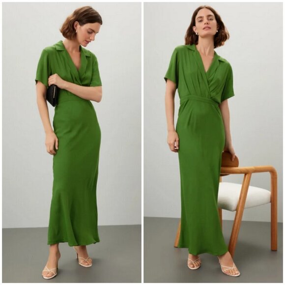 💕REFORMATION PETITES💕 Danika Dress ~ Palm Green Petite Small NWT - Picture 9 of 16